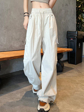 Women's Polyester Elastic Closure High Waist Casual Wear Trousers