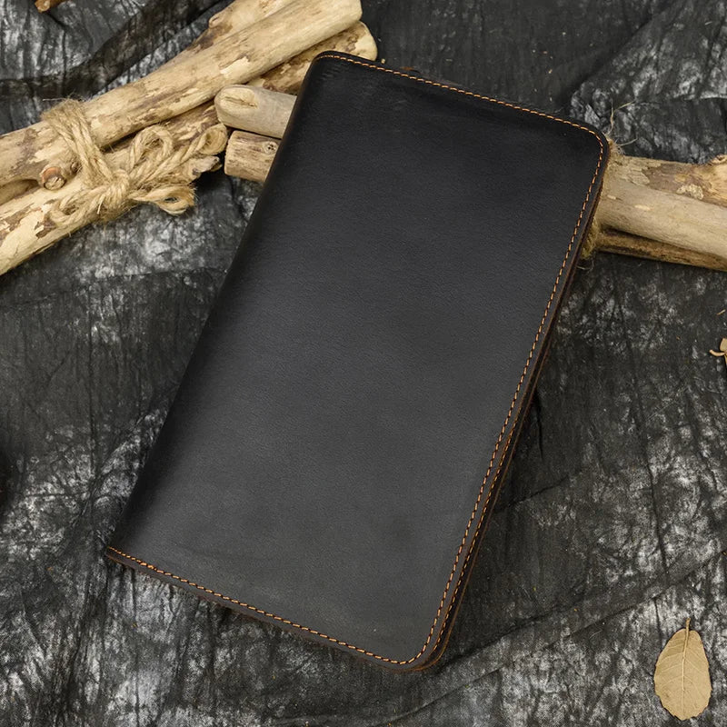 Men's Genuine Leather Solid Pattern Card Holder Casual Wallet