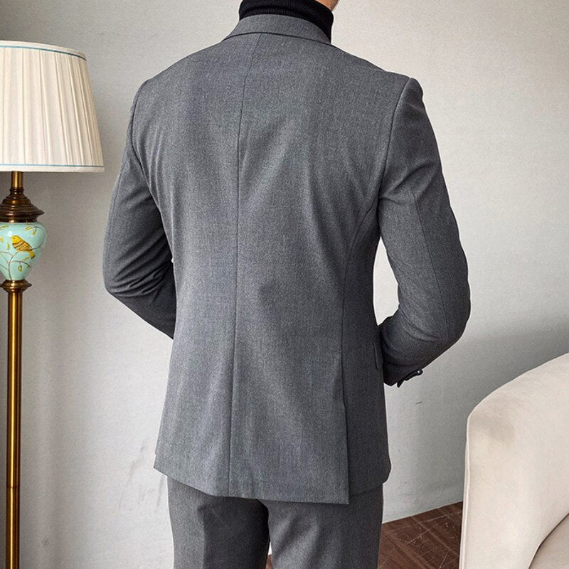 Men's Polyester Long Sleeve Single Button Slim Fit Wedding Suit