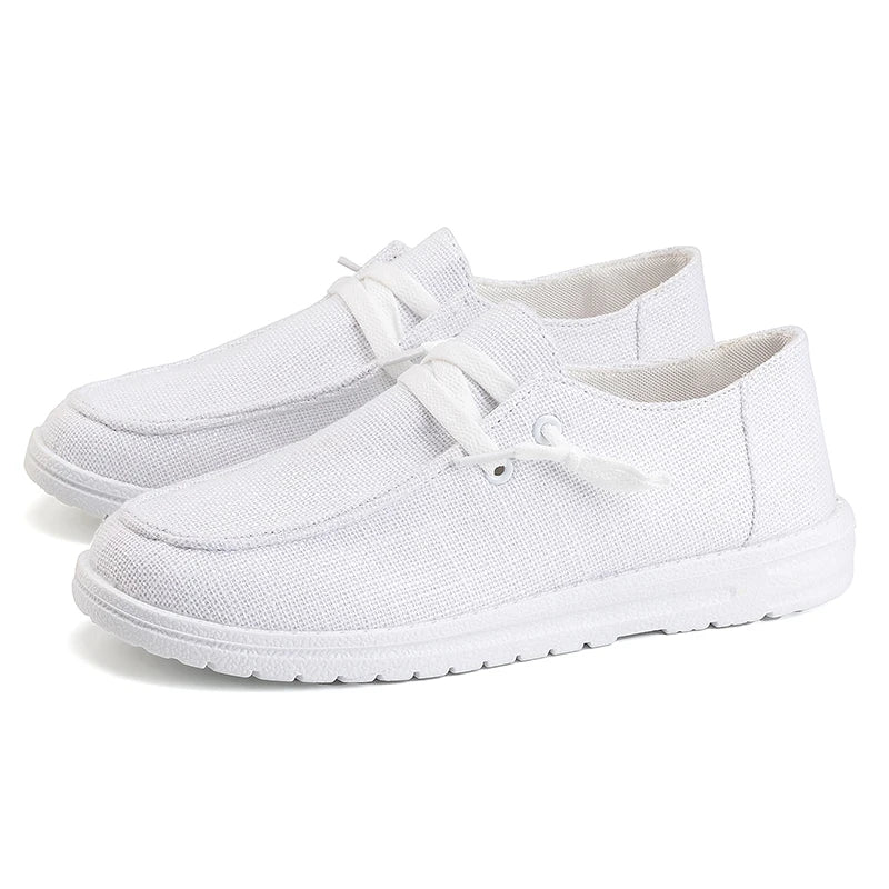 Women's Canvas Round Toe Slip On Closure Luxury Casual Shoes