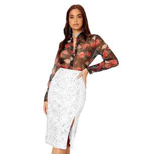 Women's Polyester Quick-Dry Sequined Pattern Casual Wear Skirts