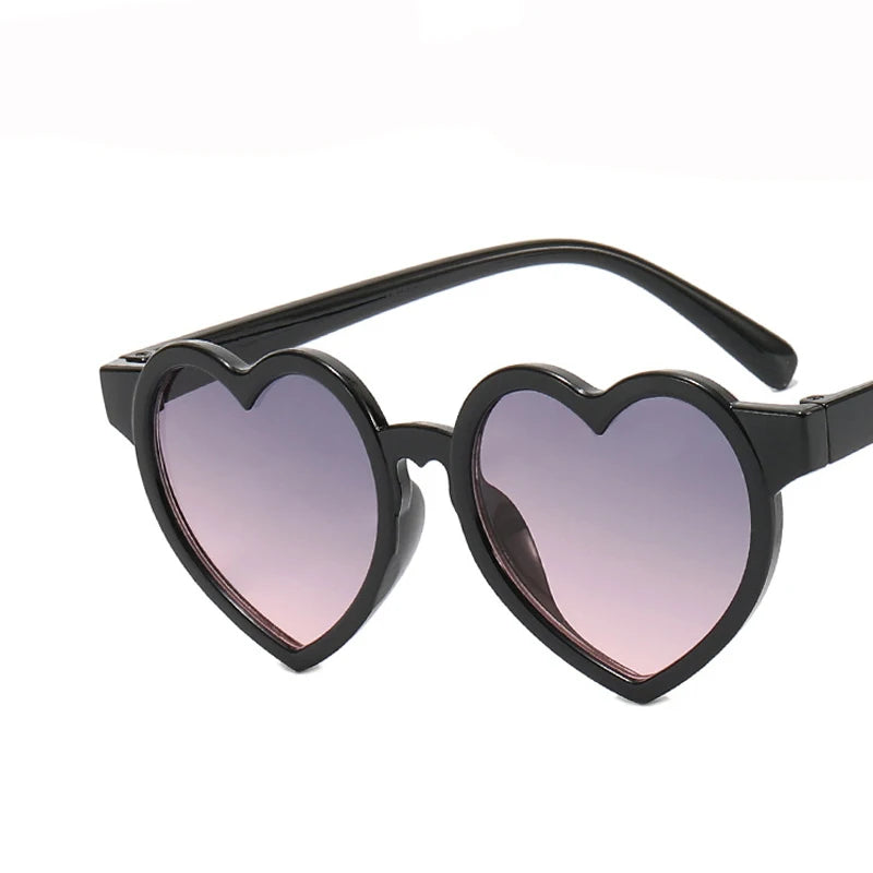 Kid's Resin Frame Acrylic Lens Heart Shaped UV400 Sunglasses