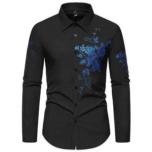 Men's Polyester Turndown Collar Full Sleeves Casual Wear Shirts