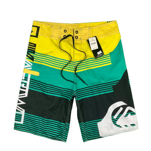 Men's Microfiber Drawstring Closure Striped Swimwear Shorts