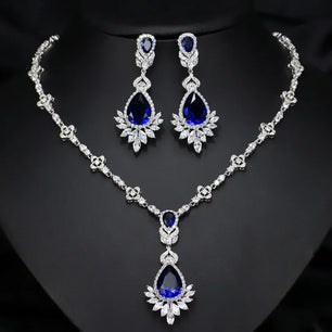 Women's Copper Alloy Cubic Zirconia Water Drop Classic Jewelry Set