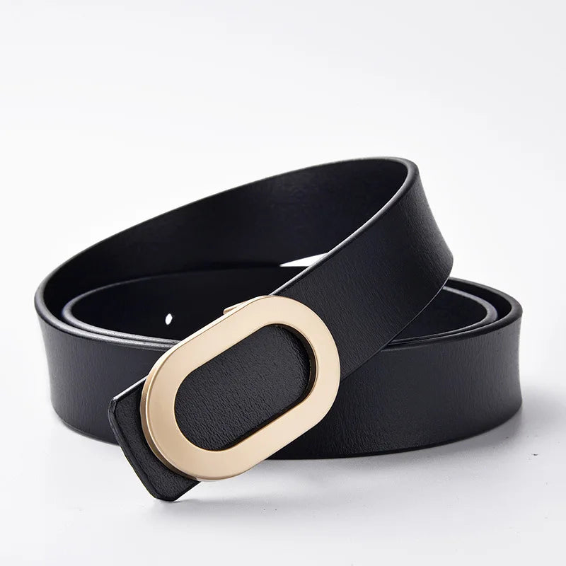 Women's Split Leather Adjustable Buckle Closure Casual Belts