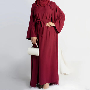 Women's Arabian Polyester Full Sleeve Solid Pattern Casual Abaya