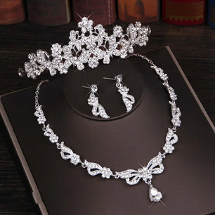 Women's Zinc Alloy Rhinestone Butterfly Bridal Crown Jewelry Sets