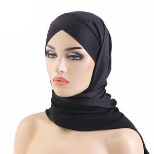 Women's Arabian Polyester Head Wrap Solid Pattern Elegant Hijabs