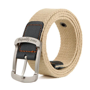 Men's Canvas Pin Buckle Closure Mixed Colors Pattern Belts