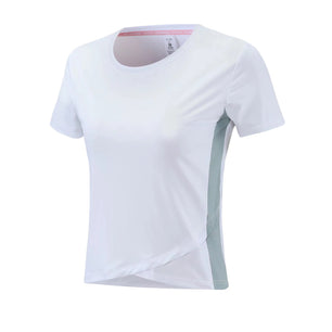 Women's Nylon O-Neck Short Sleeve Breathable Yoga Workout Top