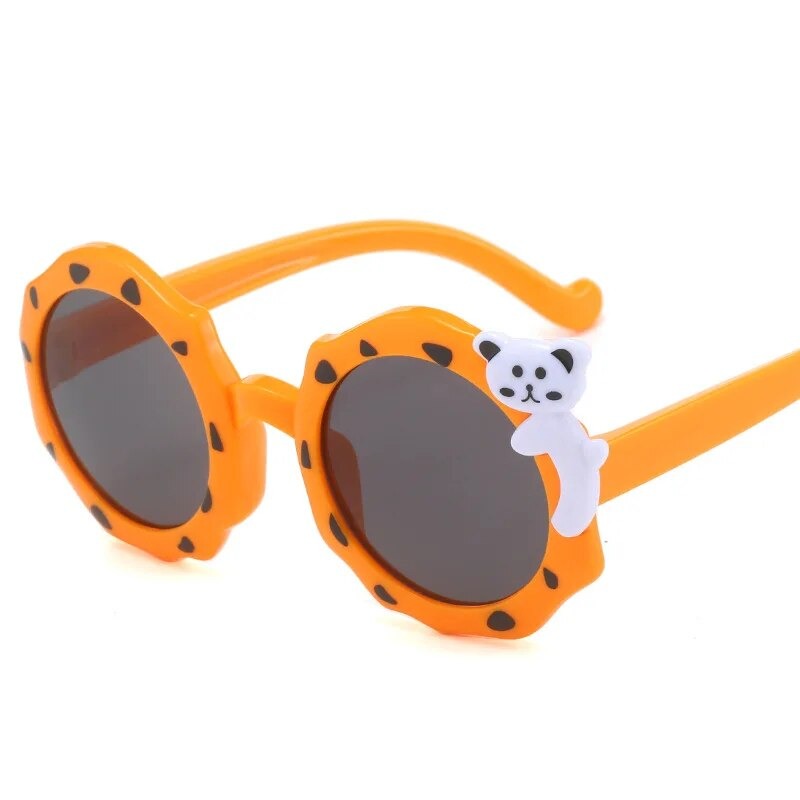 Kid's Polycarbonate Frame Cartoon Shaped UV400 Trendy Sunglasses