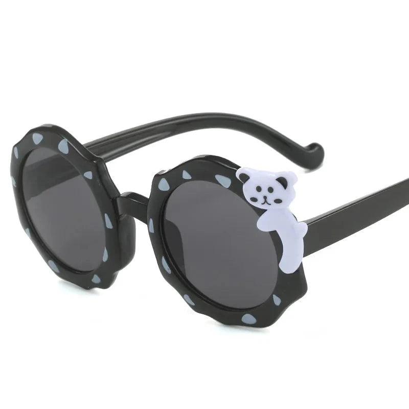 Kid's Polycarbonate Frame Round Shaped UV400 Trendy Sunglasses