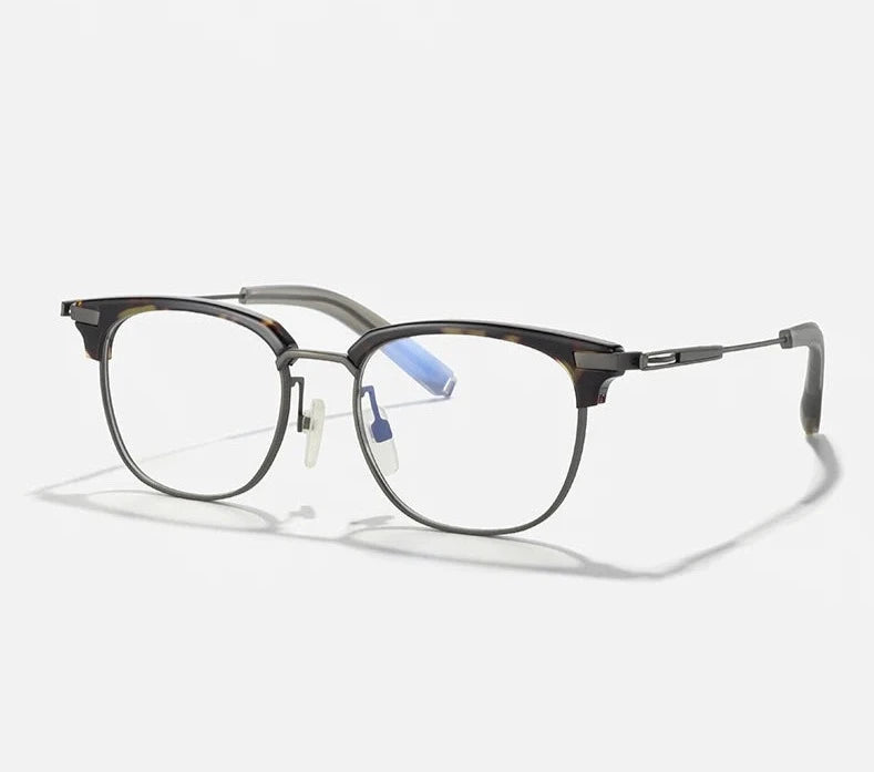 Men's Acetate Frame Full-Rim Square Shaped Prescription Glasses