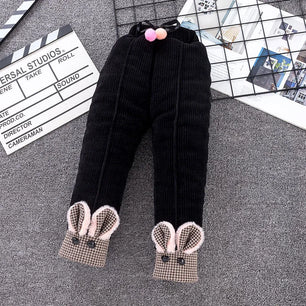 Kid's Cotton High Elastic Waist Closure Solid Pattern Pants