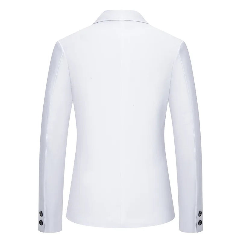 Men's Notched Polyester Long Sleeve Single Breasted Blazers Set