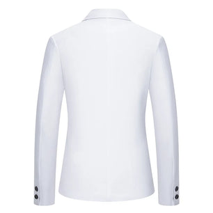 Men's Notched Polyester Long Sleeve Single Breasted Blazers Set