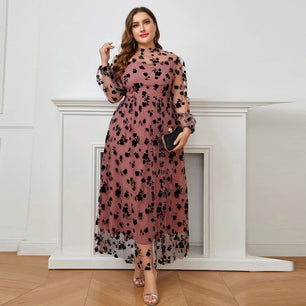 Women's Arabian Polyester Full Sleeve Floral Pattern Casual Dress