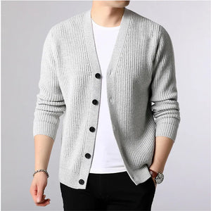 Men's Acrylic V-Neck Full Sleeve Single Breasted Winter Sweater