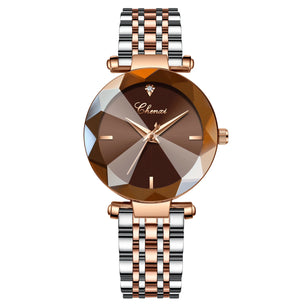 Women's Stainless Steel Round Shaped Waterproof Luxury Watch