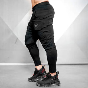 Men's Polyester Drawstring Closure Quick-Drying Gymwear Trousers