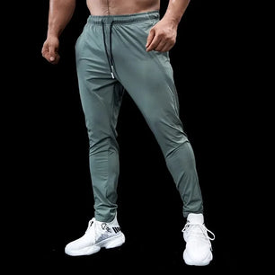 Men's Polyester Drawstring Closure Breathable Sports Trousers