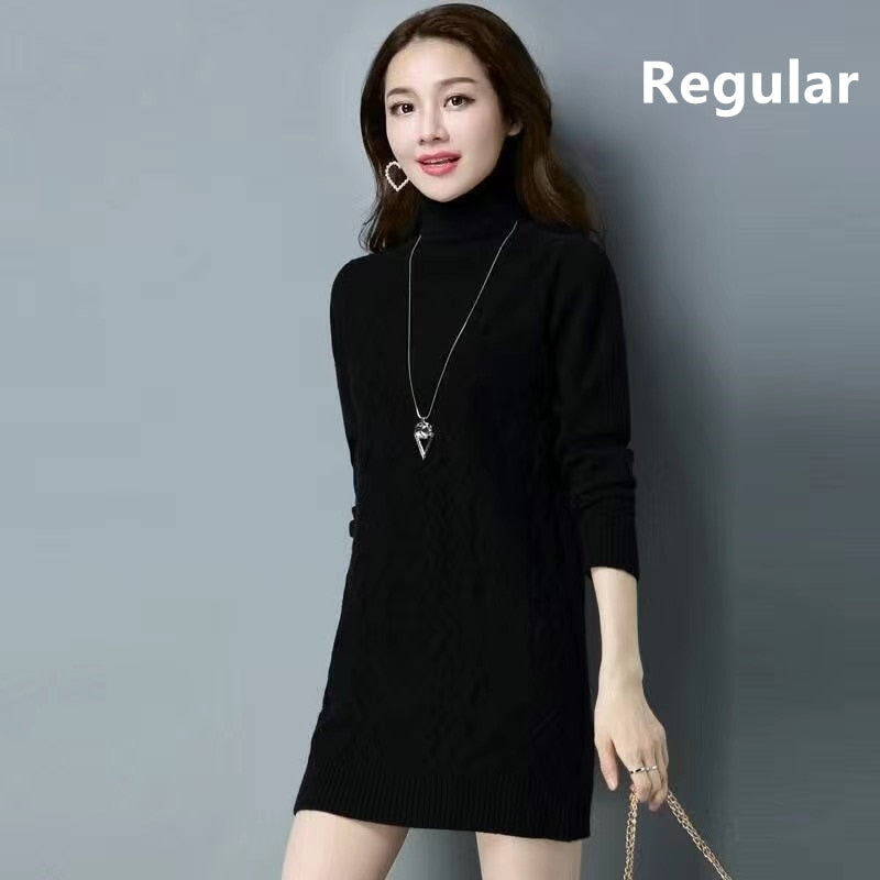 Women's Acrylic Turtleneck Full Sleeves Pullover Knitwear Sweater