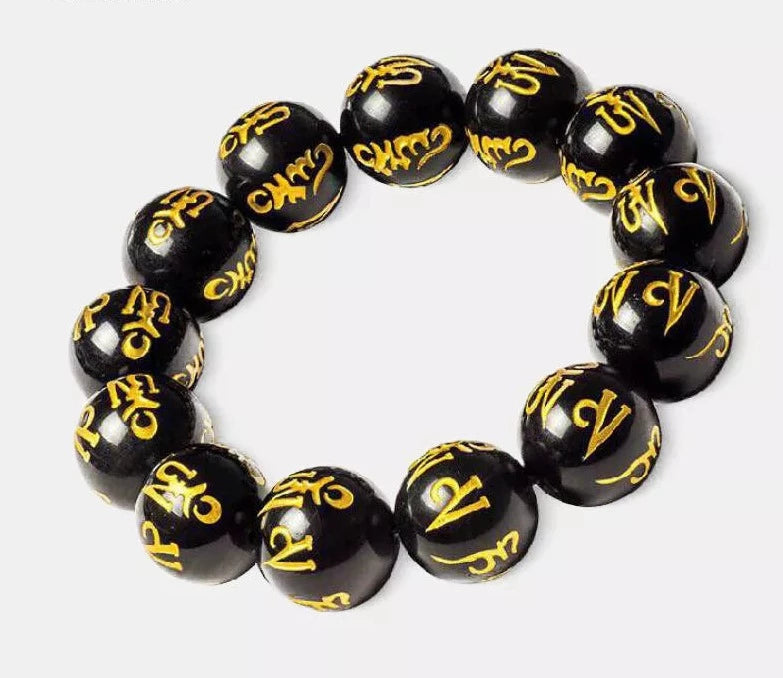 Men's Stone Geometric Pattern Religious Beaded Strand Bracelets