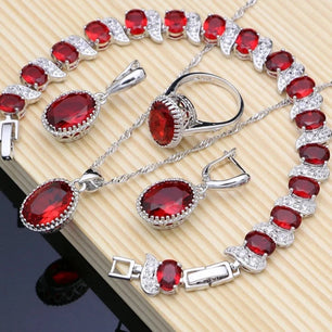 Women's 925 Sterling Silver Zircon Geometric Trendy Jewelry Set