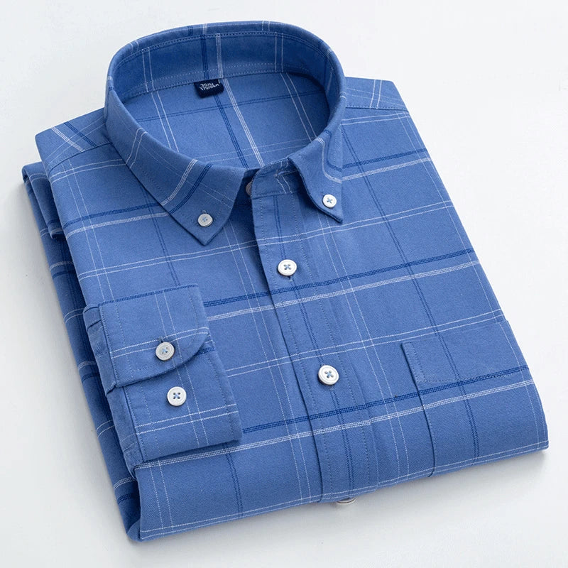 Men's Cotton Turn-Down Collar Full Sleeves Single Breasted Shirt