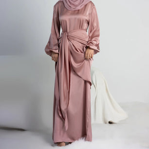 Women's Arabian Polyester Full Sleeve Solid Pattern Party Dress