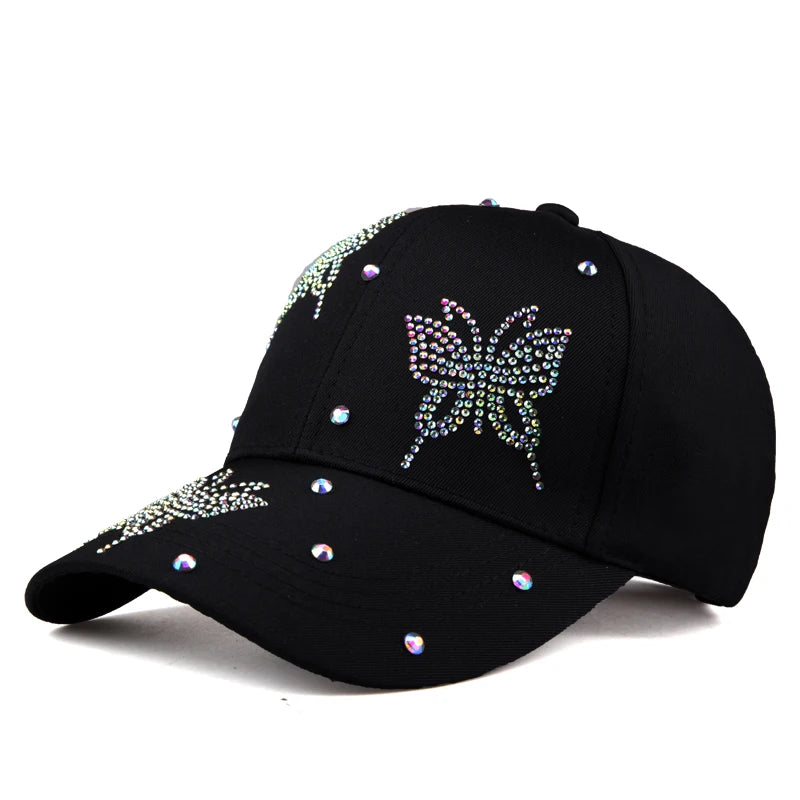 Women's Cotton Rhinestone Pattern Sun Protection Casual Hat