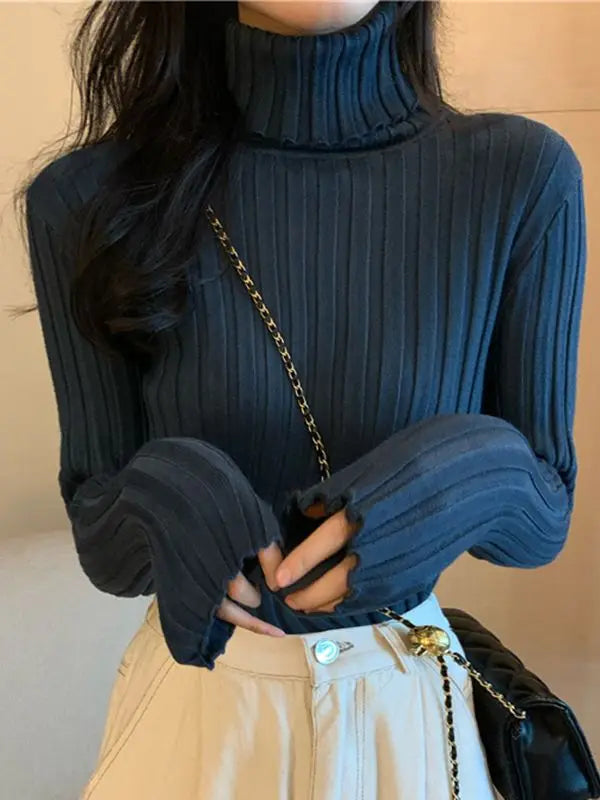 Women's Cashmere Turtleneck Long Sleeves Casual Wear Sweaters