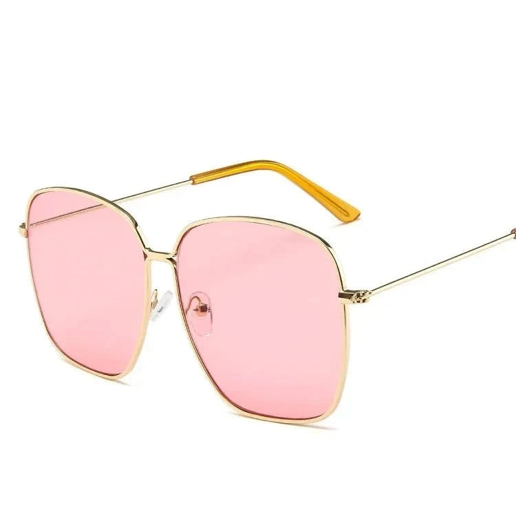 Women's Alloy Frame Acrylic Lens Square Shaped UV400 Sunglasses