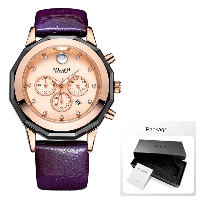 Women's Alloy Case Buckle Clasp Round Shaped Luminous Watch