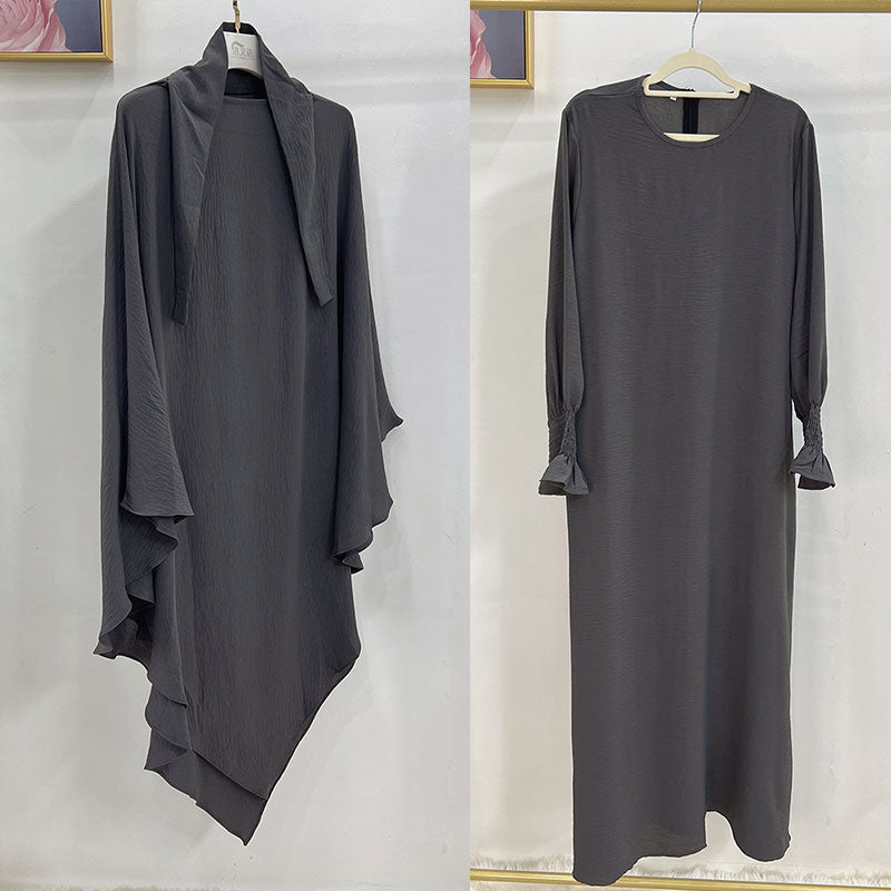 Women's Arabian Polyester Full Sleeve Two-Piece Casual Abayas