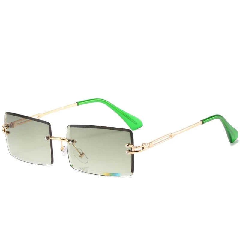 Women's Alloy Frame Acrylic Lens Rectangle Shaped Sunglasses