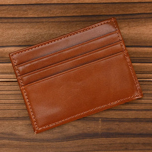 Men's Genuine Leather Solid Pattern Card Holder Trendy Wallets