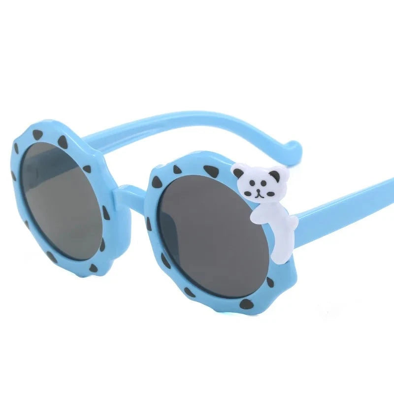 Kid's Polycarbonate Frame Round Shaped UV400 Trendy Sunglasses