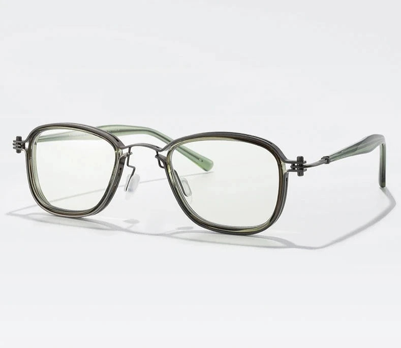 Men's Titanium Frame Full-Rim Square Shaped Luxury Trendy Glasses