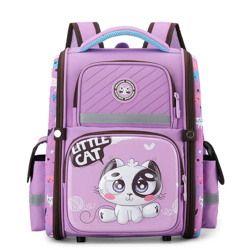 Kid's Nylon Waterproof Zipper Closure Cartoon School Backpack