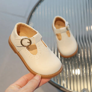 Kid's PU Leather Round Toe Solid Pattern Casual Wear Flat Shoes