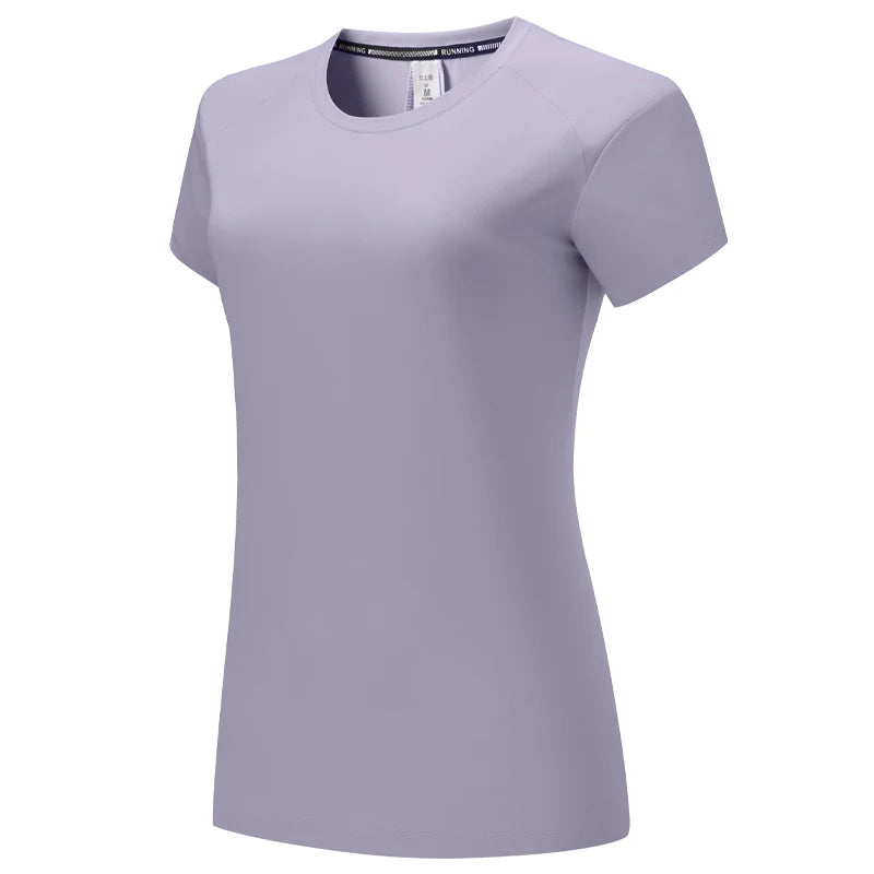 Women's Polyester O-Neck Short Sleeves Breathable Workout Top