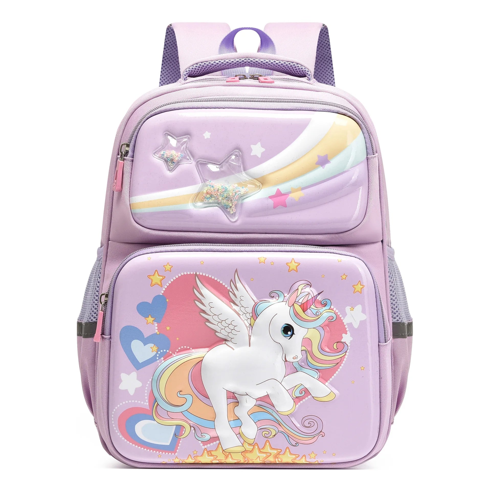 Kid's Nylon Waterproof Zipper Closure Unicorn School Backpack