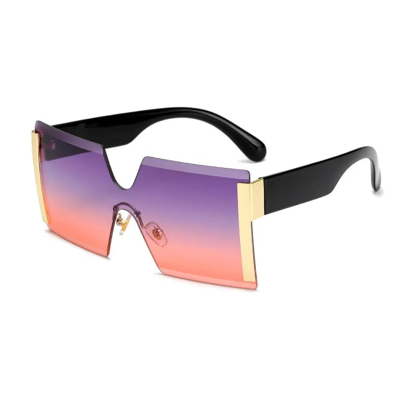 Women's Polycarbonate Frame Square Shaped Luxury UV400 Sunglasses
