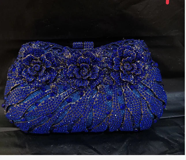 Women's Metallic Hasp Closure Rhinestone Pattern Wedding Clutch