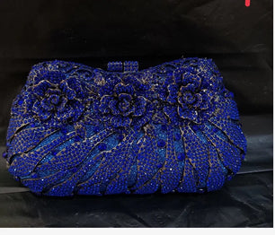 Women's Metallic Hasp Closure Rhinestone Pattern Wedding Clutch