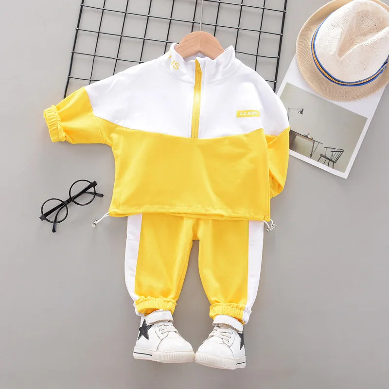 Kid's Boys Cotton Long Sleeves Casual Hooded Two-Piece Suit