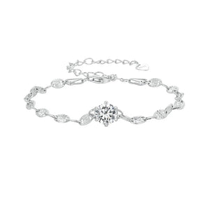 Women's 100% 925 Sterling Silver Zircon Round Shaped Bracelet