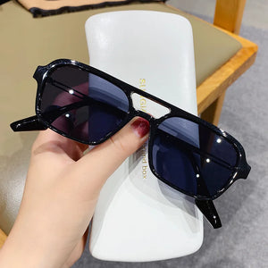 Women's Resin Frame Square Shaped UV400 Trendy Shades Sunglasses